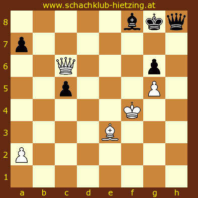 Schwarz am Zug gewinnt.